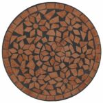 vidaXL Mozaikový bistro stolík, tehlová farba Ø50x70 cm, keramika – Obrázok 6