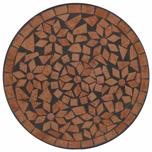 vidaXL Mozaikový bistro stolík, tehlová farba Ø50x70 cm, keramika – Obrázok 6