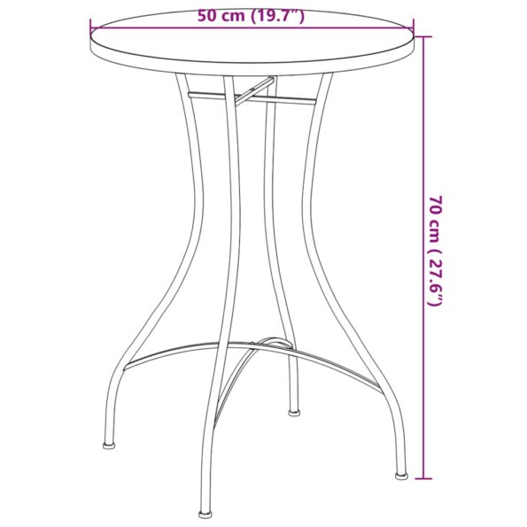vidaXL Mozaikový bistro stolík, tehlová farba Ø50x70 cm, keramika – Obrázok 11