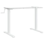 vidaXL Rám stola na státie biely (94-135)x60x(70-114) cm oceľ – Obrázok 2