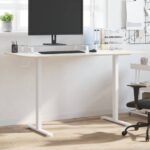 vidaXL Rám stola na státie biely (94-135)x60x(70-114) cm oceľ – Obrázok 3