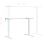 vidaXL Rám stola na státie biely (94-135)x60x(70-114) cm oceľ – Obrázok 8