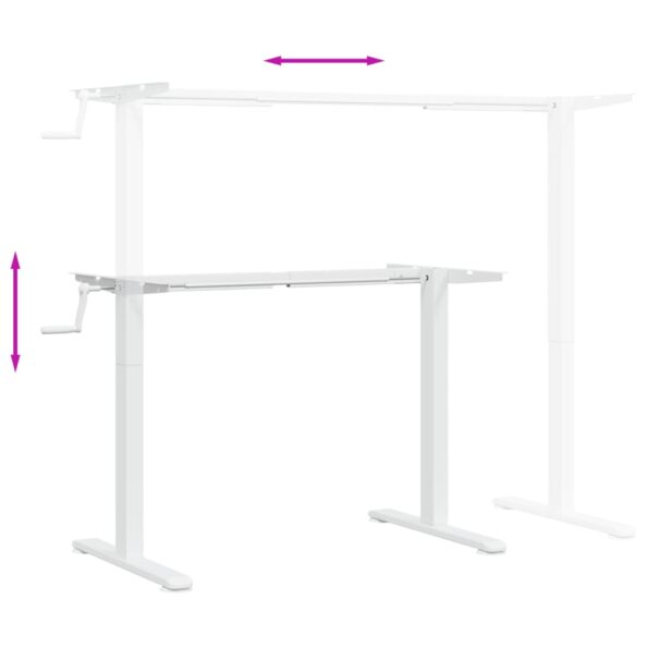 vidaXL Rám stola na státie biely (94-135)x60x(70-114) cm oceľ – Obrázok 8