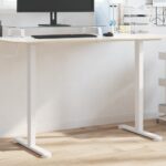 vidaXL Rám stola na státie biely (94-135)x60x(70-114) cm oceľ