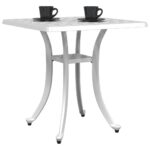 vidaXL Záhradný stôl biely 53x53x53 cm liaty hliník – Obrázok 4