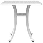 vidaXL Záhradný stôl biely 53x53x53 cm liaty hliník – Obrázok 5