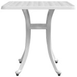 vidaXL Záhradný stôl biely 53x53x53 cm liaty hliník – Obrázok 6