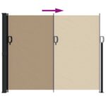 vidaXL Sťahovacia bočná markíza sivohnedá 170x300 cm – Obrázok 5