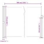 vidaXL Sťahovacia bočná markíza sivohnedá 170x300 cm – Obrázok 10