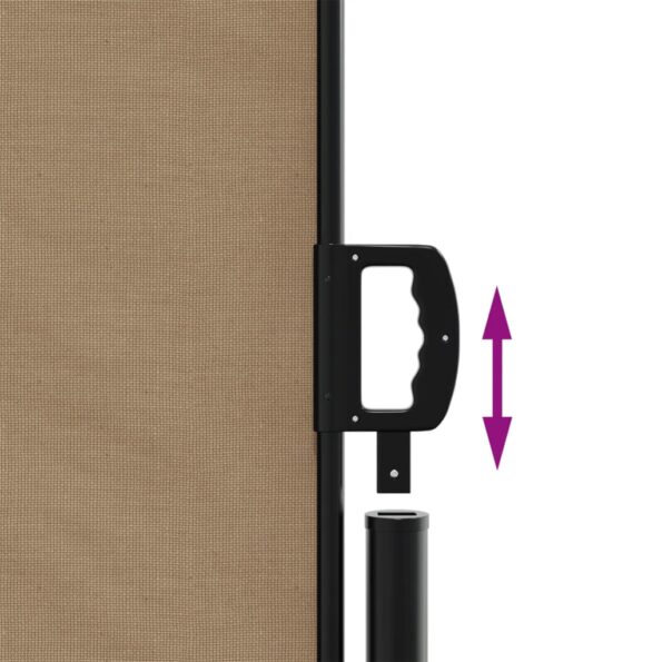 vidaXL Zaťahovacia bočná markíza, sivohnedá 140x600 cm – Obrázok 6