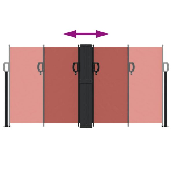 vidaXL Zaťahovacia bočná markíza, tehlová 120x600 cm – Obrázok 5