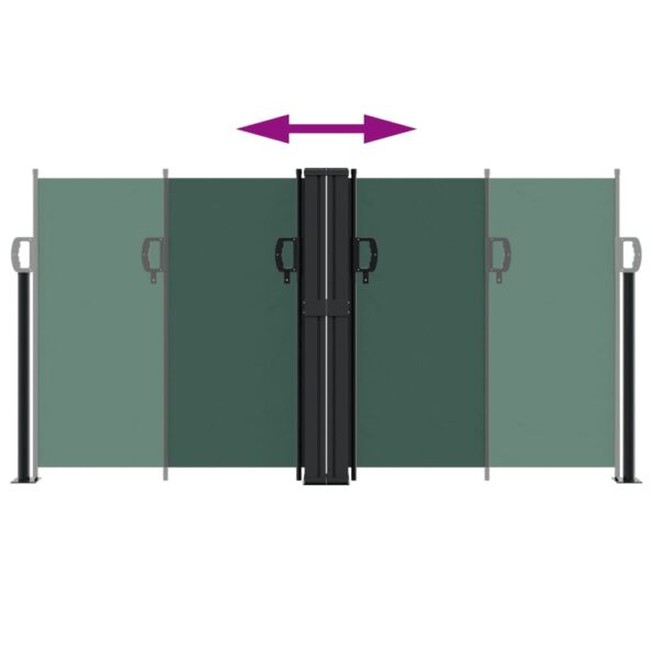 vidaXL Zaťahovacia bočná markíza, tmavozelená 120x600 cm – Obrázok 5