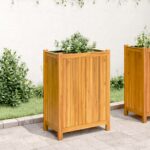 vidaXL Záhradný kvetináč s vložkou 54x31x75 cm, akáciový masív – Obrázok 3