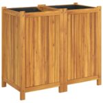 vidaXL Záhradný kvetináč s vložkou 84x42x75 cm, akáciový masív – Obrázok 2