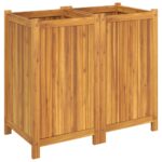 vidaXL Záhradný kvetináč s vložkou 84x42x75 cm, akáciový masív – Obrázok 5