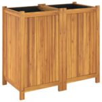 vidaXL Záhradný kvetináč s vložkou 84x42x75 cm, akáciový masív – Obrázok 7