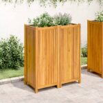 vidaXL Záhradný kvetináč s vložkou 84x42x100 cm, akáciový masív – Obrázok 3