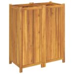 vidaXL Záhradný kvetináč s vložkou 84x42x100 cm, akáciový masív – Obrázok 5