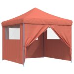 vidaXL Skladací pop-up párty stan so 4 bočnými stenami terakotový – Obrázok 6