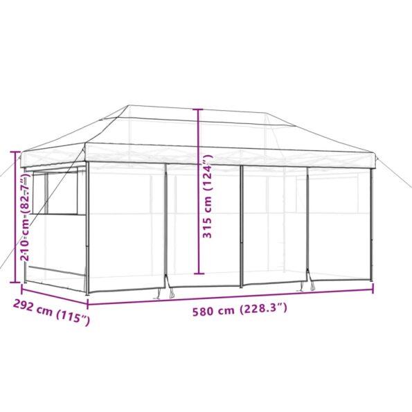 VXL8721012491571_g_en_hd_8.jpg vidaXL Skladací pop-up párty stan so 4 bočnými stenami sivohnedý – Obrázok 10