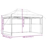vidaXL Skladací pop-up párty stan s 3 bočnými stenami sivohnedý – Obrázok 9
