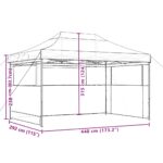 vidaXL Skladací pop-up párty stan s 3 bočnými stenami terakotový – Obrázok 9