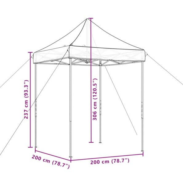 vidaXL Skladací pop-up párty stan zelený 200x200x306 cm – Obrázok 9