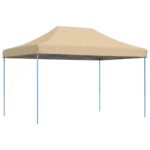vidaXL Skladací pop-up párty stan béžový 410x279x315 cm – Obrázok 5