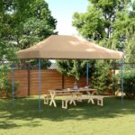vidaXL Skladací pop-up párty stan béžový 410x279x315 cm