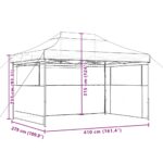 vidaXL Skladací pop-up párty stan s 3 bočnými stenami hnedý – Obrázok 9