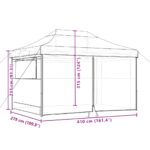 vidaXL Skladací pop-up párty stan so 4 bočnými stenami vínový – Obrázok 10