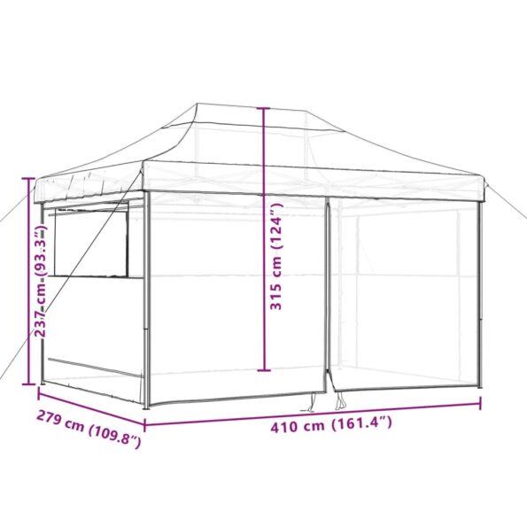 VXL8721012492318_g_en_hd_8.jpg vidaXL Skladací pop-up párty stan so 4 bočnými stenami hnedý – Obrázok 10