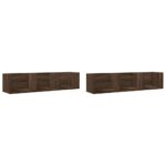 vidaXL Nástenné skrinky 2 ks hnedý dub 75x18x16,5 cm kompozitné drevo – Obrázok 2