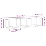 vidaXL Nástenné skrinky 2 ks hnedý dub 75x18x16,5 cm kompozitné drevo – Obrázok 11