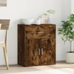 vidaXL Komoda dymový dub 60x31x70 cm kompozitné drevo – Obrázok 3