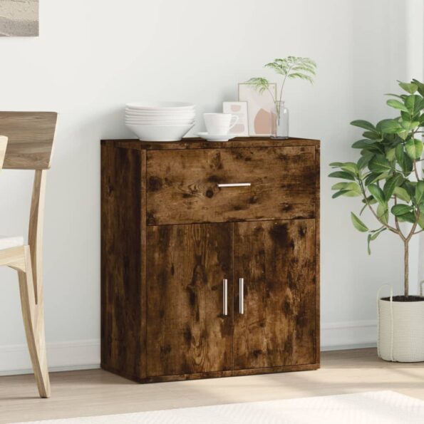 vidaXL Komoda dymový dub 60x31x70 cm kompozitné drevo – Obrázok 3