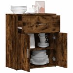 vidaXL Komoda dymový dub 60x31x70 cm kompozitné drevo – Obrázok 4