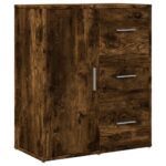 vidaXL Komoda dymový dub 60x31x70 cm kompozitné drevo – Obrázok 2