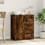 vidaXL Komoda dymový dub 60x31x70 cm kompozitné drevo – Obrázok 3
