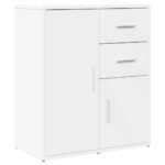 vidaXL Komoda biela 60x31x70 cm kompozitné drevo – Obrázok 2