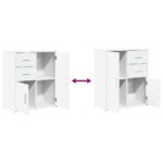 vidaXL Komoda biela 60x31x70 cm kompozitné drevo – Obrázok 9