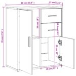 vidaXL Komoda biela 60x31x70 cm kompozitné drevo – Obrázok 11