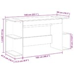 vidaXL Stôl betónovo sivý 140x50x75 cm kompozitné drevo – Obrázok 9