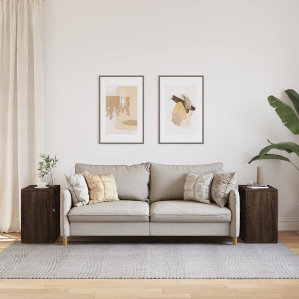 vidaXL Príručné stolíky 2 ks hnedý dub 50x30x50 cm kompozitné drevo – Obrázok 3