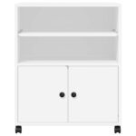 vidaXL Stojan na tlačiareň s kolieskami biely 60x48x74 cm – Obrázok 5