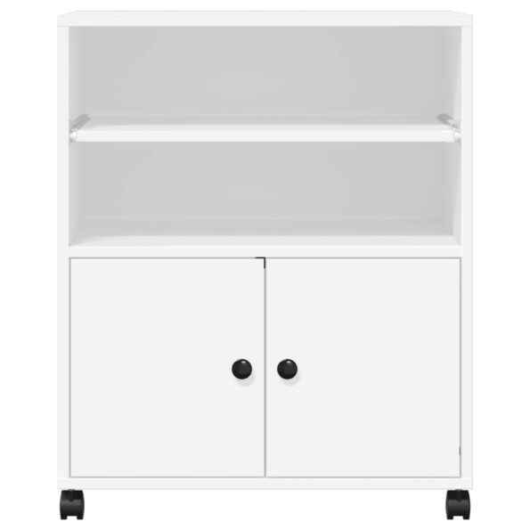 vidaXL Stojan na tlačiareň s kolieskami biely 60x48x74 cm – Obrázok 5