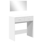 vidaXL Toaletný stolík so zrkadlom biely 80x39x80 cm – Obrázok 2