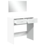 vidaXL Toaletný stolík so zrkadlom biely 80x39x80 cm – Obrázok 4