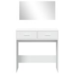 vidaXL Toaletný stolík so zrkadlom biely 80x39x80 cm – Obrázok 5