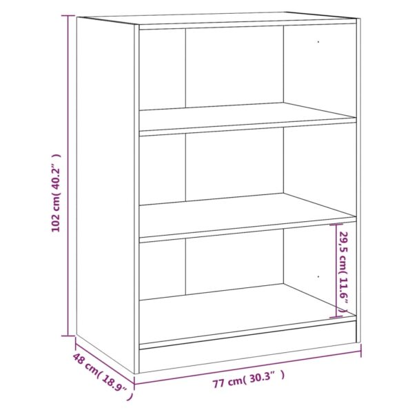 vidaXL Šatník čierny 77x48x102 cm kompozitné drevo – Obrázok 10